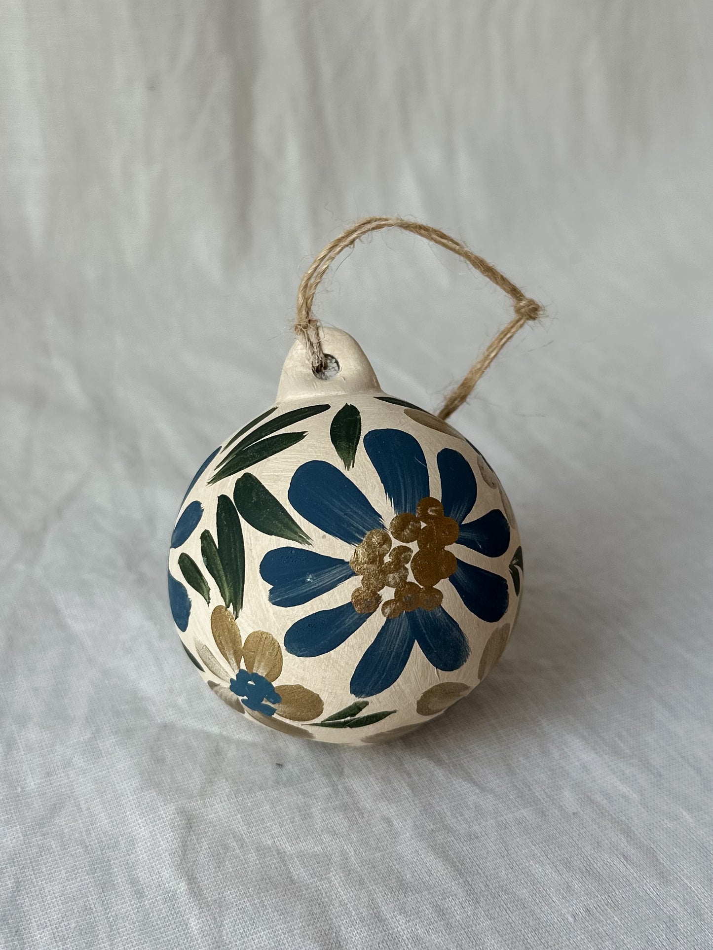 Navy floral bauble