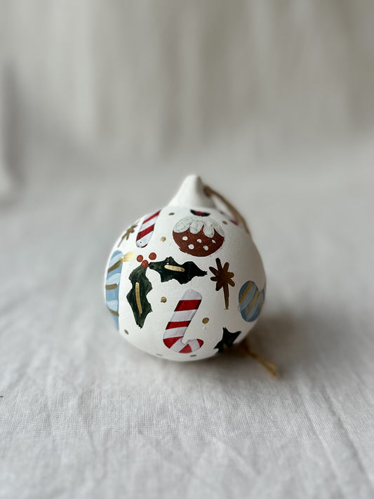 Personalised bauble blue stockings